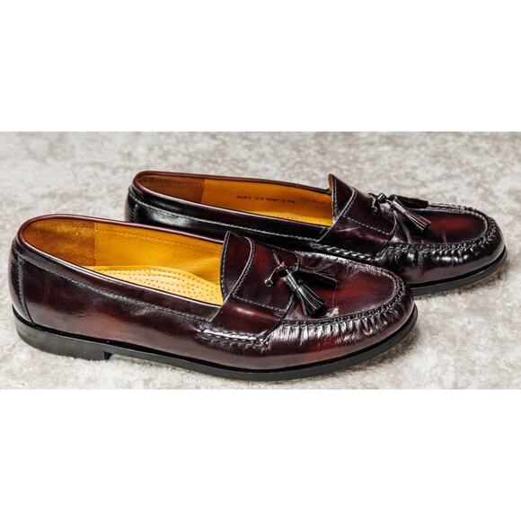 Cole Haan Burgundy Leather Tassel Loafers Slip On Shoes Mens Size 12 - Picture 16 of 16
